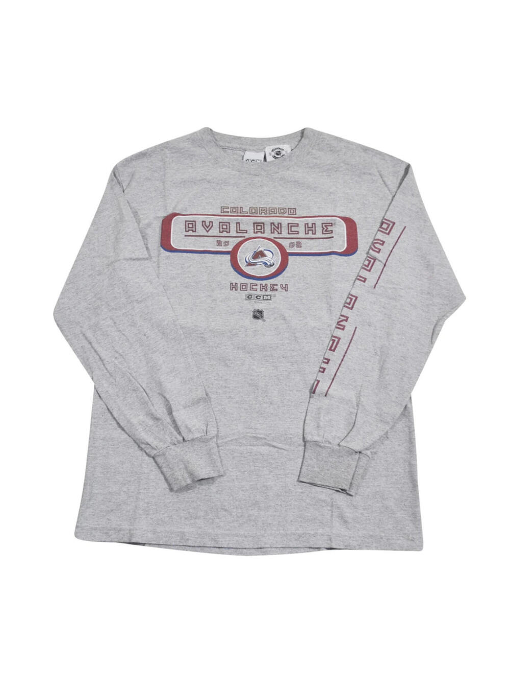 Vintage Colorado Avalanche NHL Hockey 90s Gray Shirt Size Medium